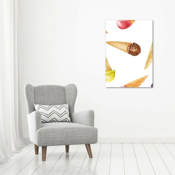 Cuadro de metacrilato vertical Helado en cono de waffle