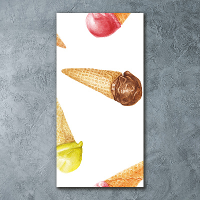 Cuadro de metacrilato vertical Helado en cono de waffle