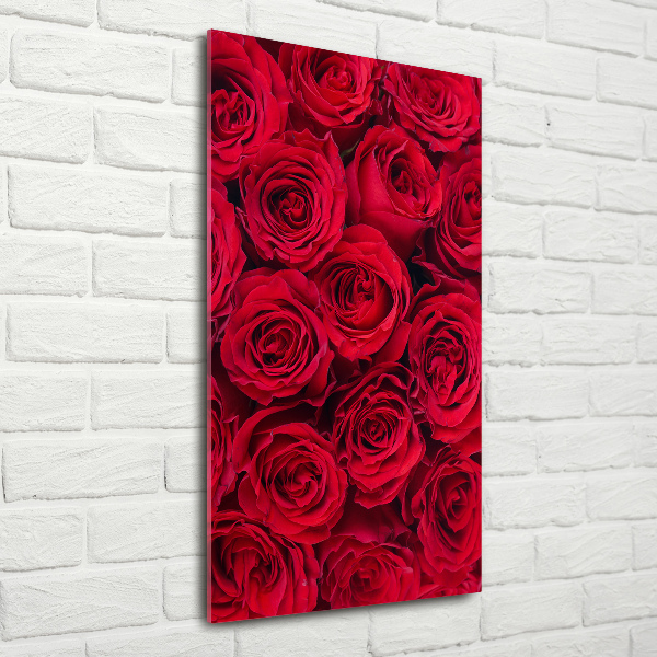 Cuadro de metacrilato vertical Rosa roja