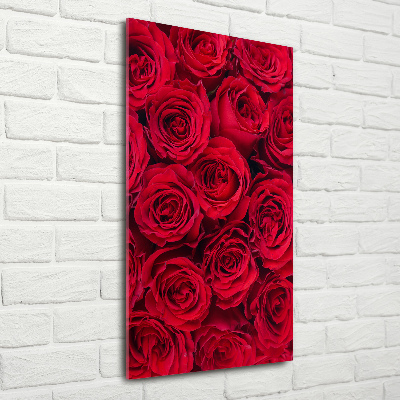 Cuadro de metacrilato vertical Rosa roja