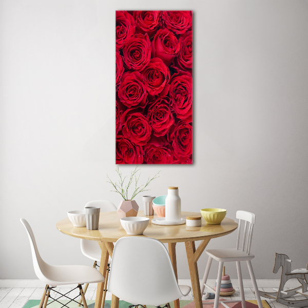 Cuadro de metacrilato vertical Rosa roja