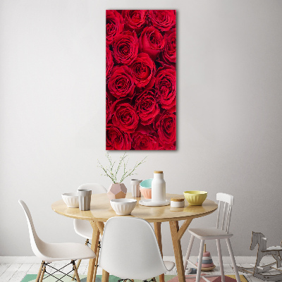 Cuadro de metacrilato vertical Rosa roja