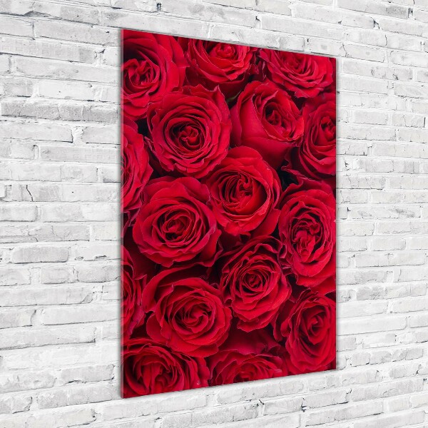 Cuadro de metacrilato vertical Rosa roja