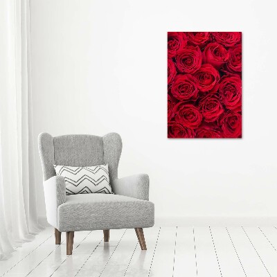 Cuadro de metacrilato vertical Rosa roja