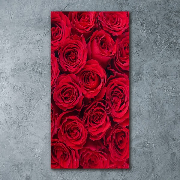 Cuadro de metacrilato vertical Rosa roja