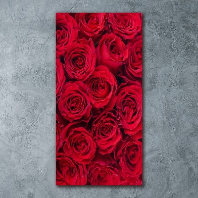 Cuadro de metacrilato vertical Rosa roja