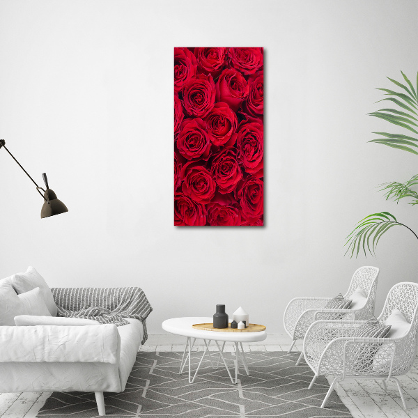 Cuadro de metacrilato vertical Rosa roja