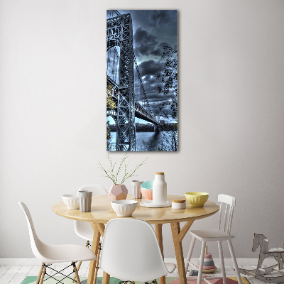Cuadro de metacrilato moderno efecto cristal vertical Puente de Nueva York