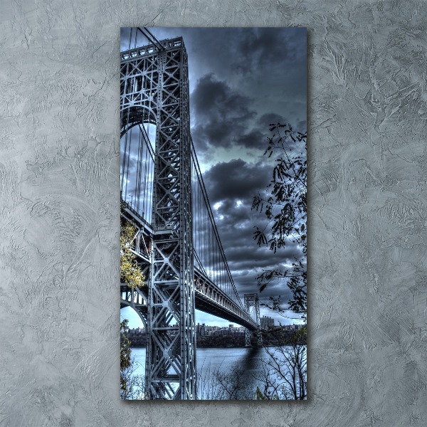 Cuadro de metacrilato moderno efecto cristal vertical Puente de Nueva York