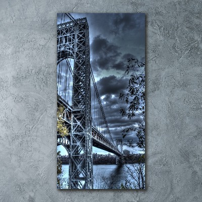 Cuadro de metacrilato moderno efecto cristal vertical Puente de Nueva York