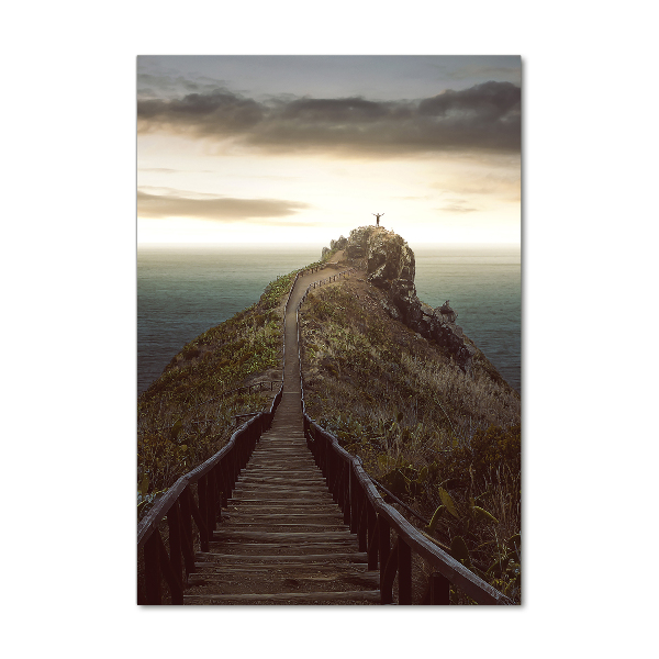 Impresión en metacrilato de alta calidad vertical Camino sobre la roca