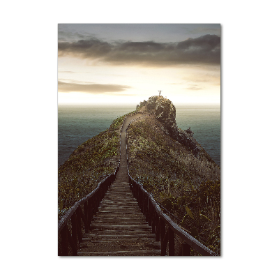 Impresión en metacrilato de alta calidad vertical Camino sobre la roca