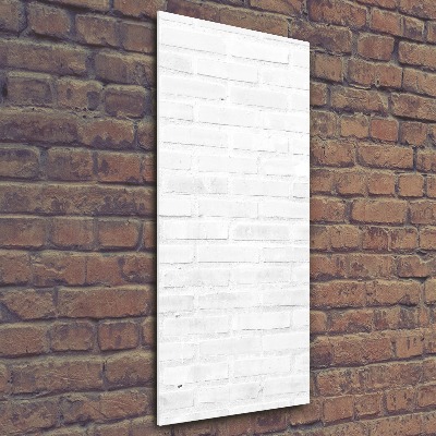 Cuadro de metacrilato moderno efecto cristal vertical pared de ladrillos