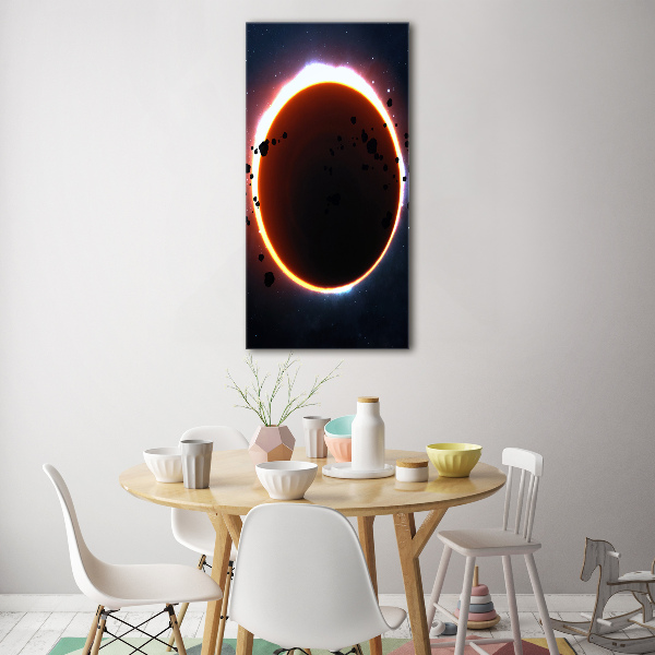 Cuadro de metacrilato moderno efecto cristal vertical Eclipse solar
