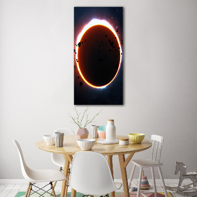 Cuadro de metacrilato moderno efecto cristal vertical Eclipse solar