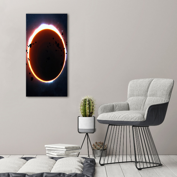Cuadro de metacrilato moderno efecto cristal vertical Eclipse solar