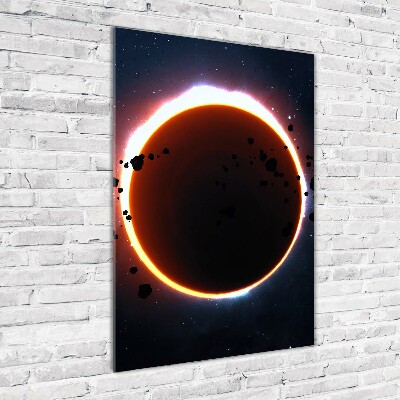 Cuadro de metacrilato moderno efecto cristal vertical Eclipse solar
