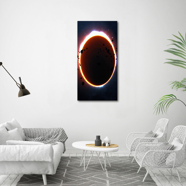 Cuadro de metacrilato moderno efecto cristal vertical Eclipse solar