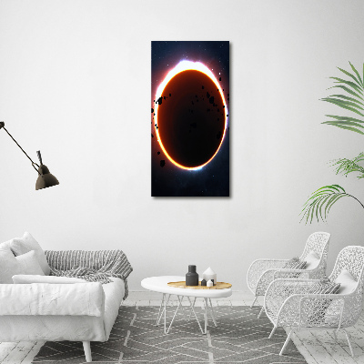 Cuadro de metacrilato moderno efecto cristal vertical Eclipse solar