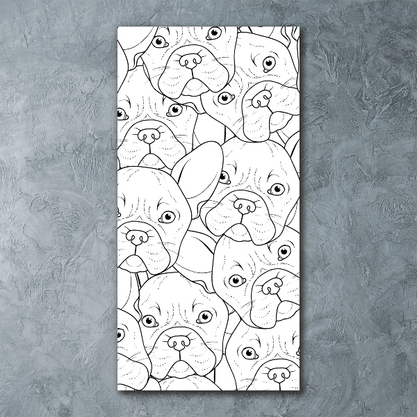 Cuadro de metacrilato vertical bulldogs franceses