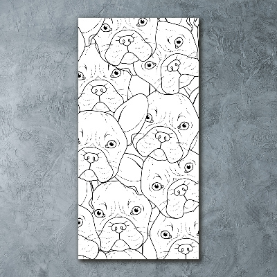 Cuadro de metacrilato vertical bulldogs franceses