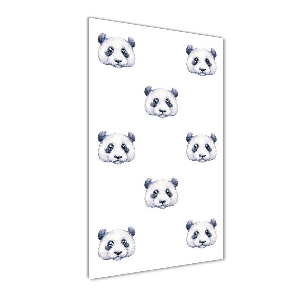 Cuadro de metacrilato moderno efecto cristal vertical Pandas