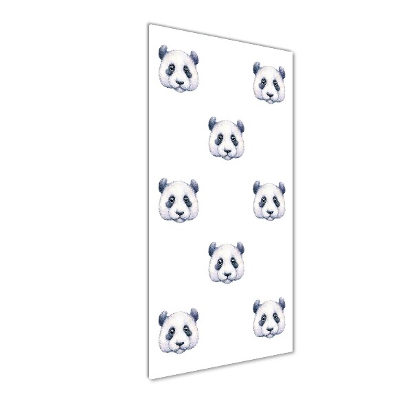 Cuadro de metacrilato moderno efecto cristal vertical Pandas