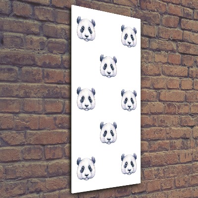 Cuadro de metacrilato moderno efecto cristal vertical Pandas
