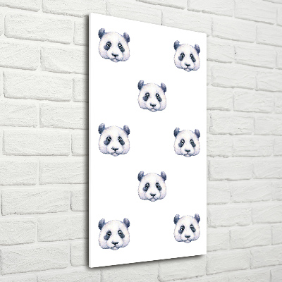 Cuadro de metacrilato moderno efecto cristal vertical Pandas