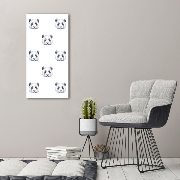 Cuadro de metacrilato moderno efecto cristal vertical Pandas