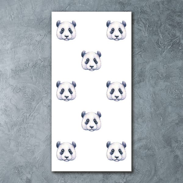 Cuadro de metacrilato moderno efecto cristal vertical Pandas