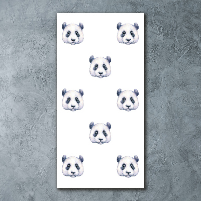 Cuadro de metacrilato moderno efecto cristal vertical Pandas