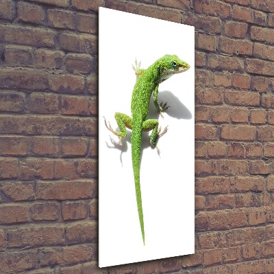 Cuadro decorativo en acrílico brillante vertical lagarto verde