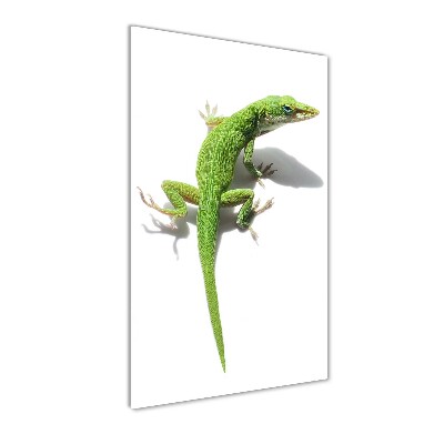 Cuadro decorativo en acrílico brillante vertical lagarto verde