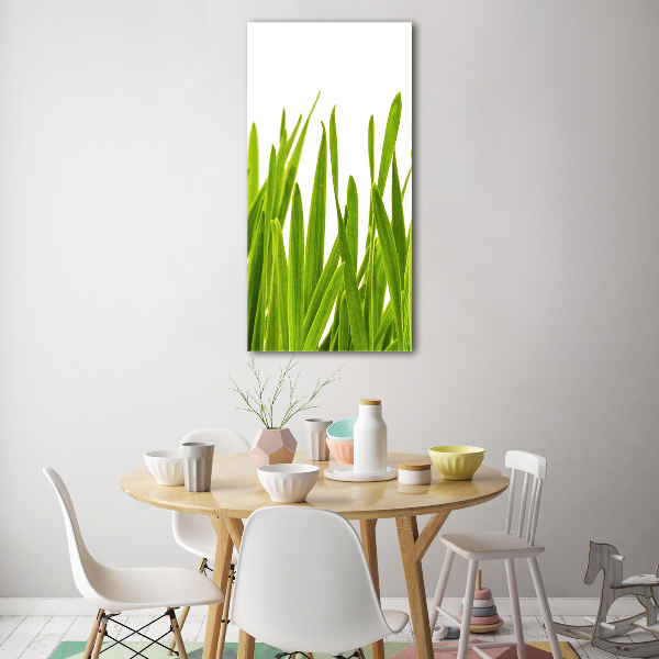 Cuadro decorativo en acrílico brillante vertical Hierba verde