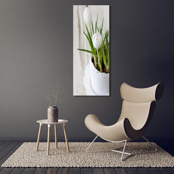 Cuadro de metacrilato vertical azafranes blancos
