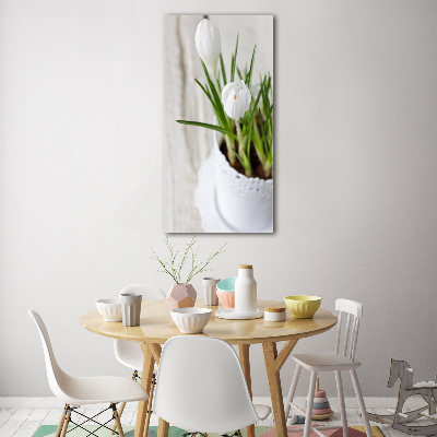 Cuadro de metacrilato vertical azafranes blancos