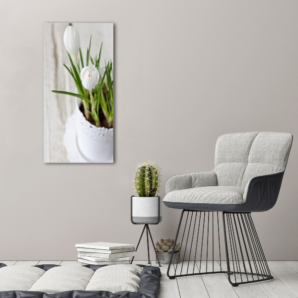 Cuadro de metacrilato vertical azafranes blancos