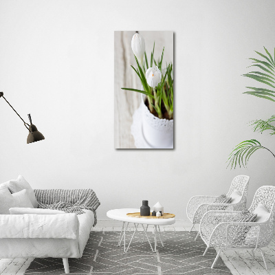 Cuadro de metacrilato vertical azafranes blancos
