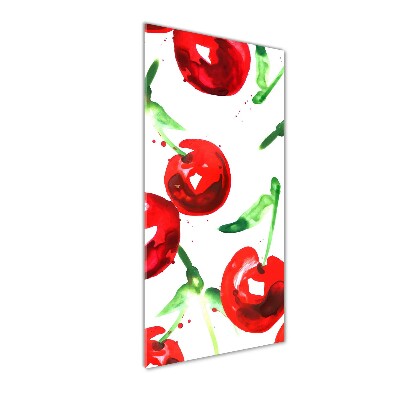 Cuadro de metacrilato moderno efecto cristal vertical Guindas