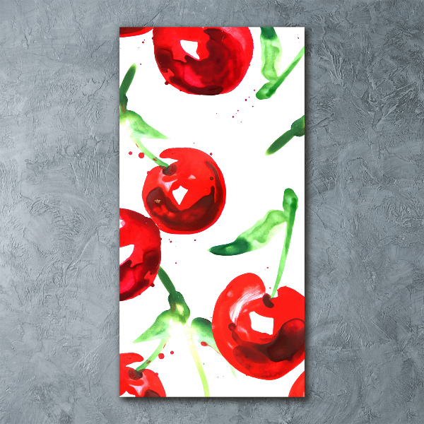 Cuadro de metacrilato moderno efecto cristal vertical Guindas