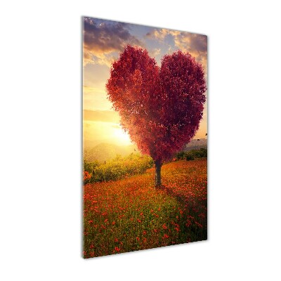 Cuadro decorativo en acrílico brillante vertical Árbol del corazón