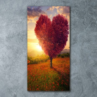 Cuadro decorativo en acrílico brillante vertical Árbol del corazón