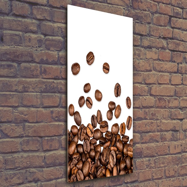 Cuadro de metacrilato moderno efecto cristal vertical Granos de café