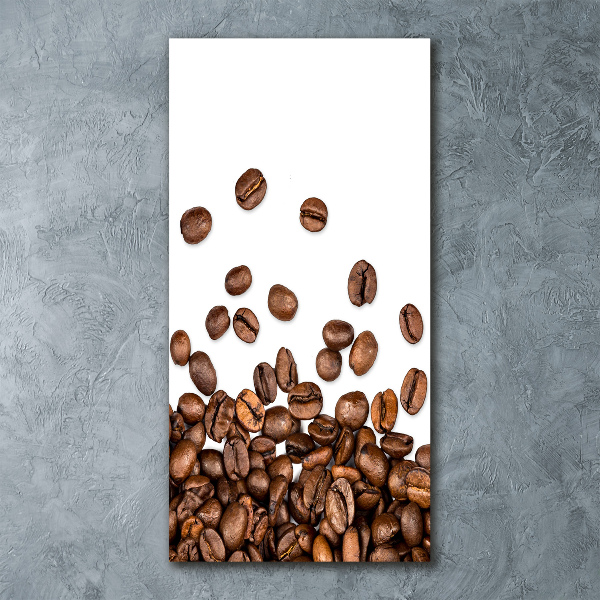 Cuadro de metacrilato moderno efecto cristal vertical Granos de café