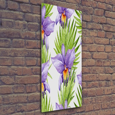 Cuadro decorativo en acrílico brillante vertical Orquídeas y palmeras