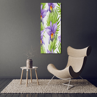 Cuadro decorativo en acrílico brillante vertical Orquídeas y palmeras