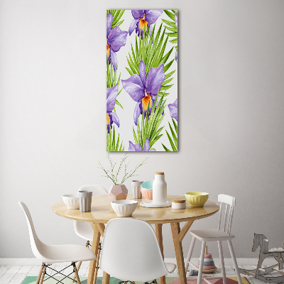Cuadro decorativo en acrílico brillante vertical Orquídeas y palmeras