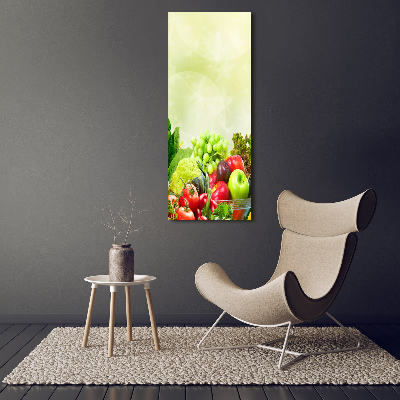 Cuadro de metacrilato vertical Verduras y frutas