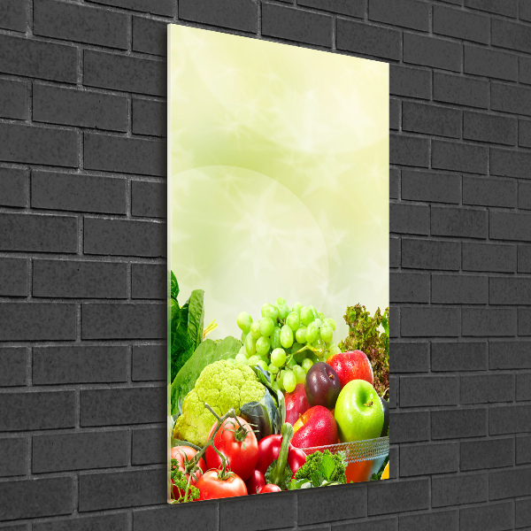 Cuadro de metacrilato vertical Verduras y frutas